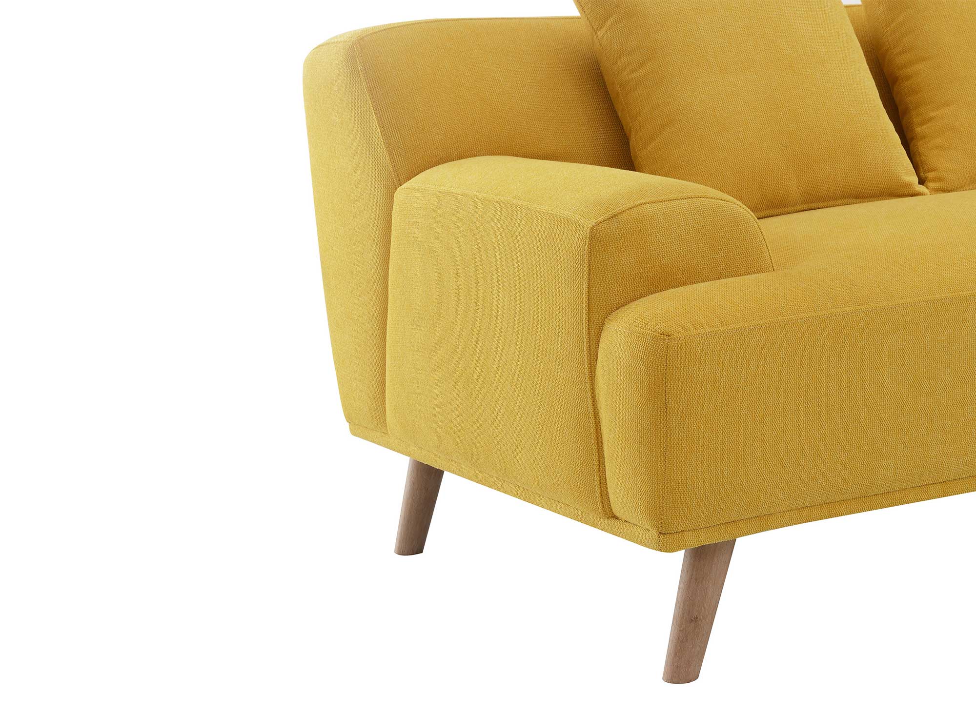Canapé scandinave 4 places en tissu jaune KAROLINA