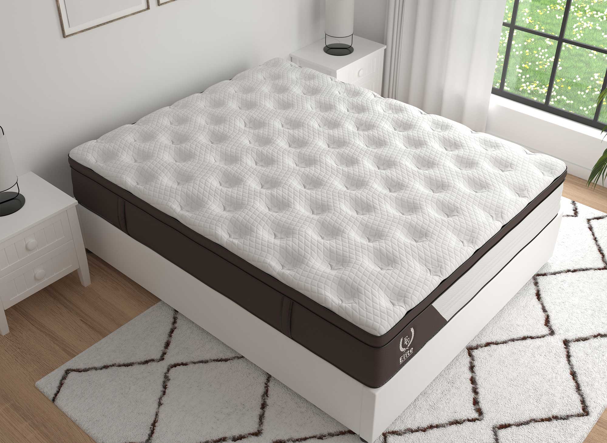 Matelas hybride mousse et ressorts ensachés 140 x 190 cm épaisseur 30 cm  MANOA