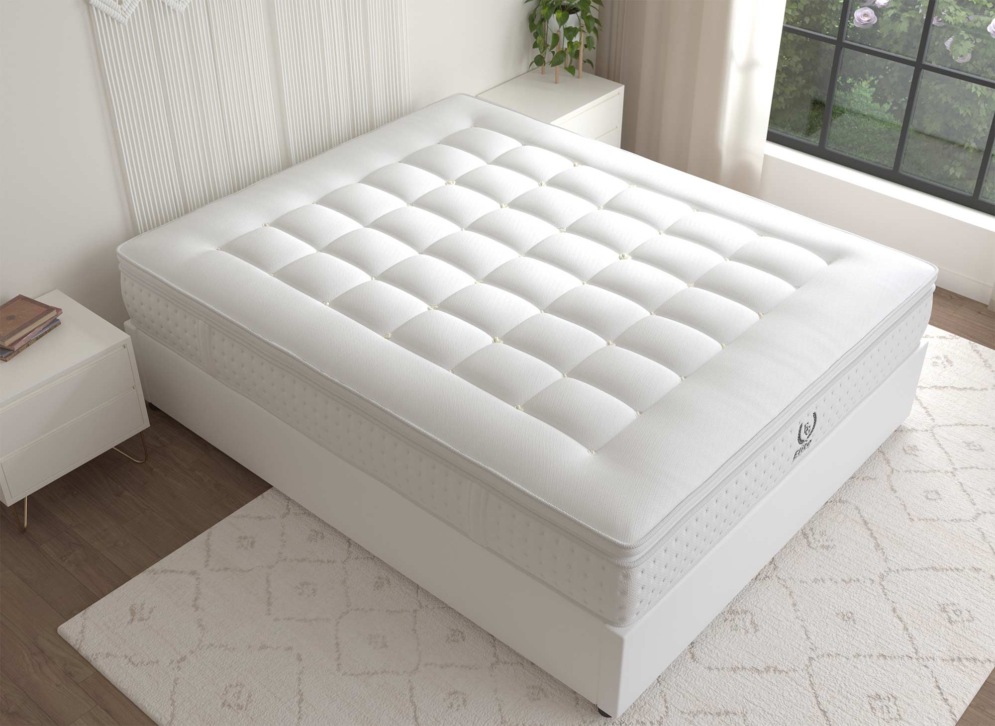 Matelas hybride mousse mémoire en gel et ressorts ensachés 160  x 200 cm épaisseur 31 cm SERENA