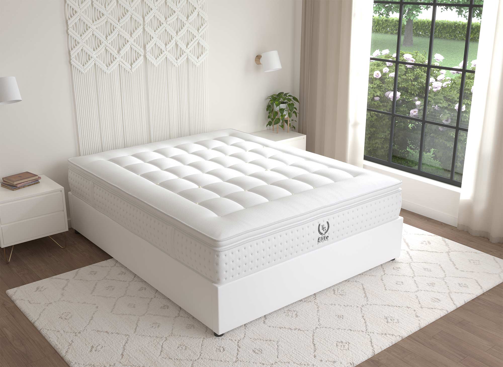 Matelas hybride mousse mémoire en gel et ressorts ensachés 160  x 200 cm épaisseur 31 cm SERENA