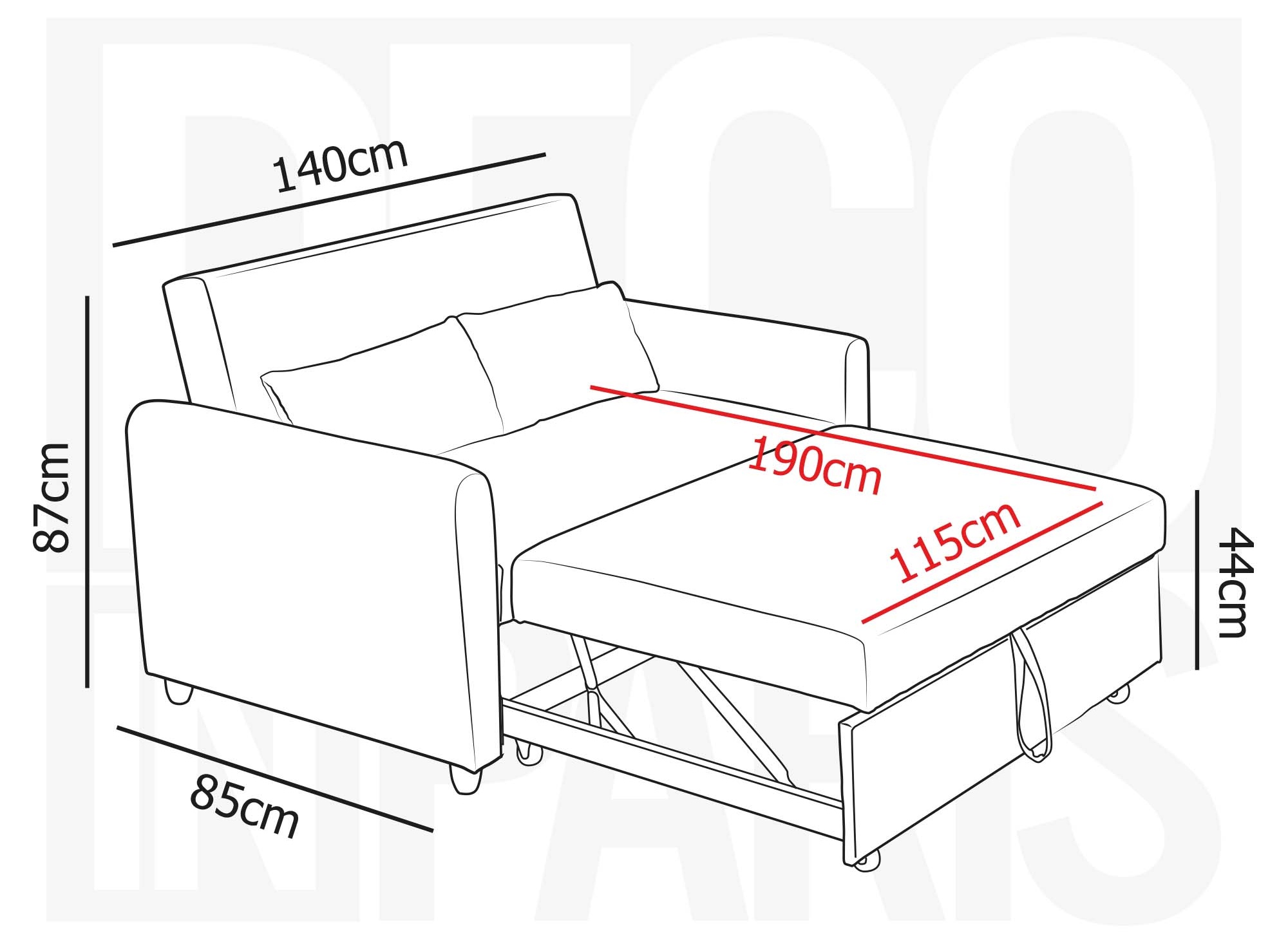 Canapé convertible scandinave en tissu beige KALAYA