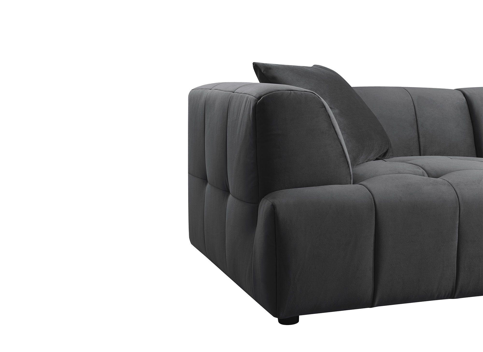 Canapé contemporain 3 places en velours gris KELIA