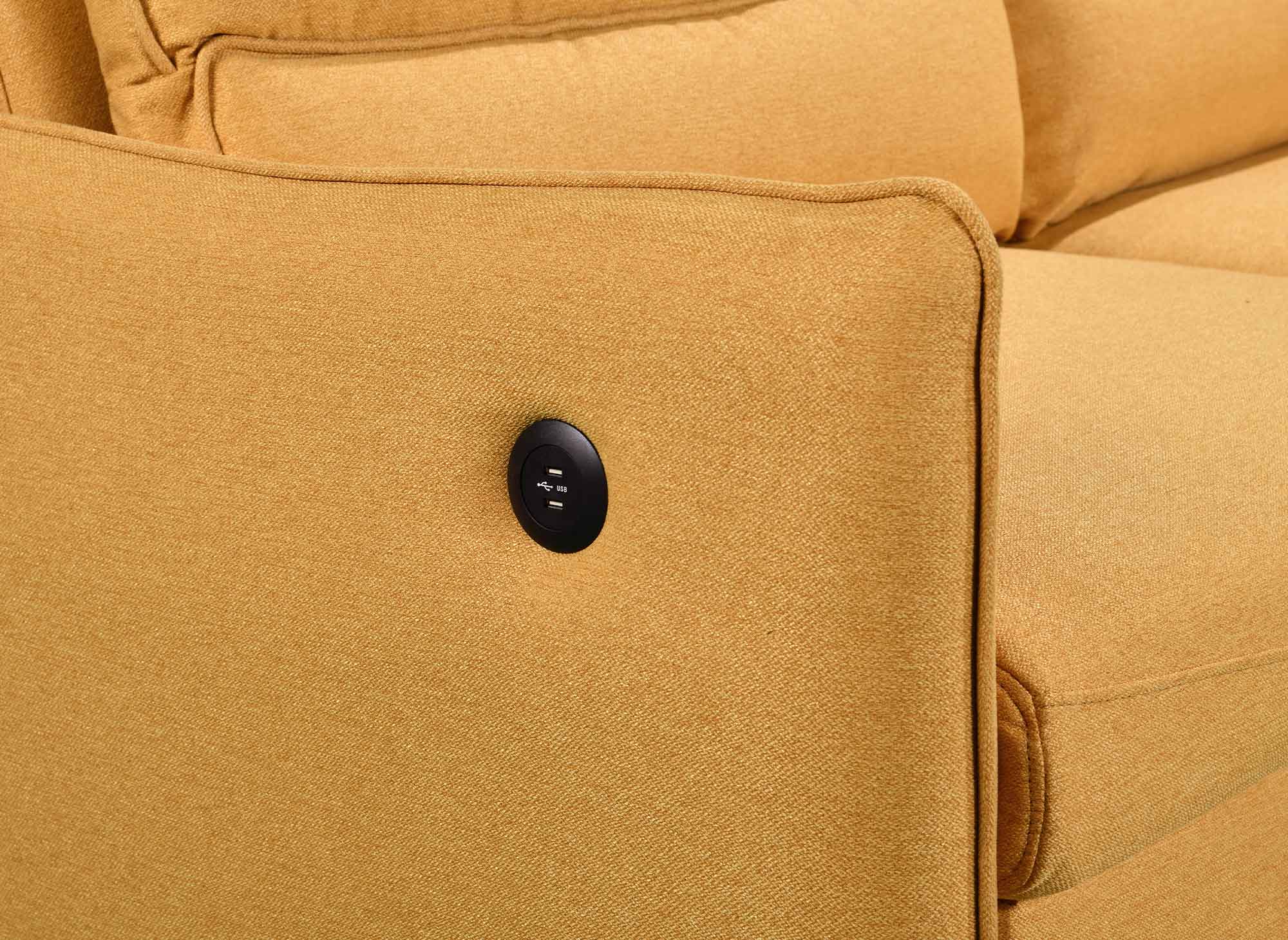 Canapé convertible 3 places en tissu jaune ZADIG