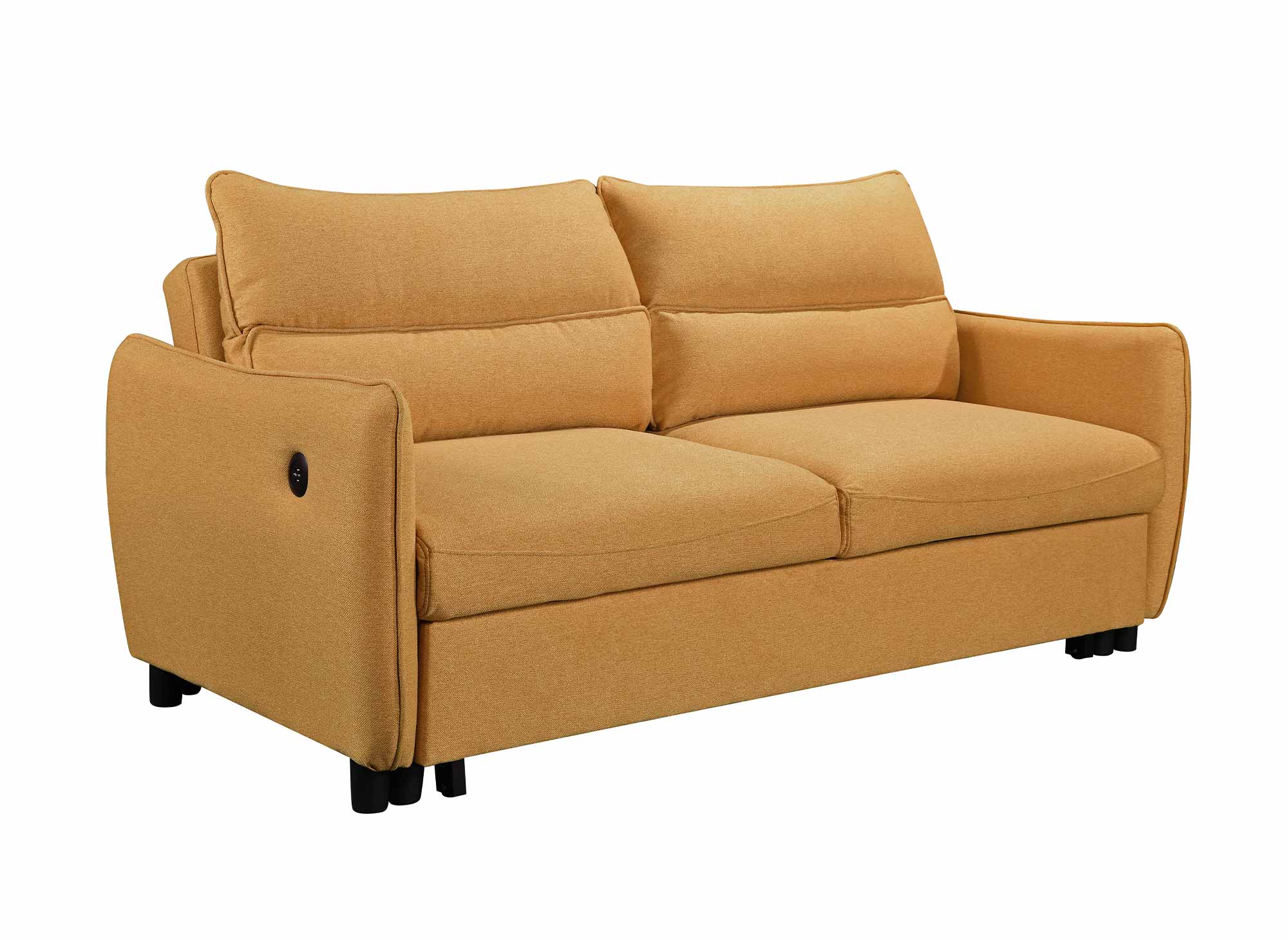 Canapé convertible 3 places en tissu jaune ZADIG