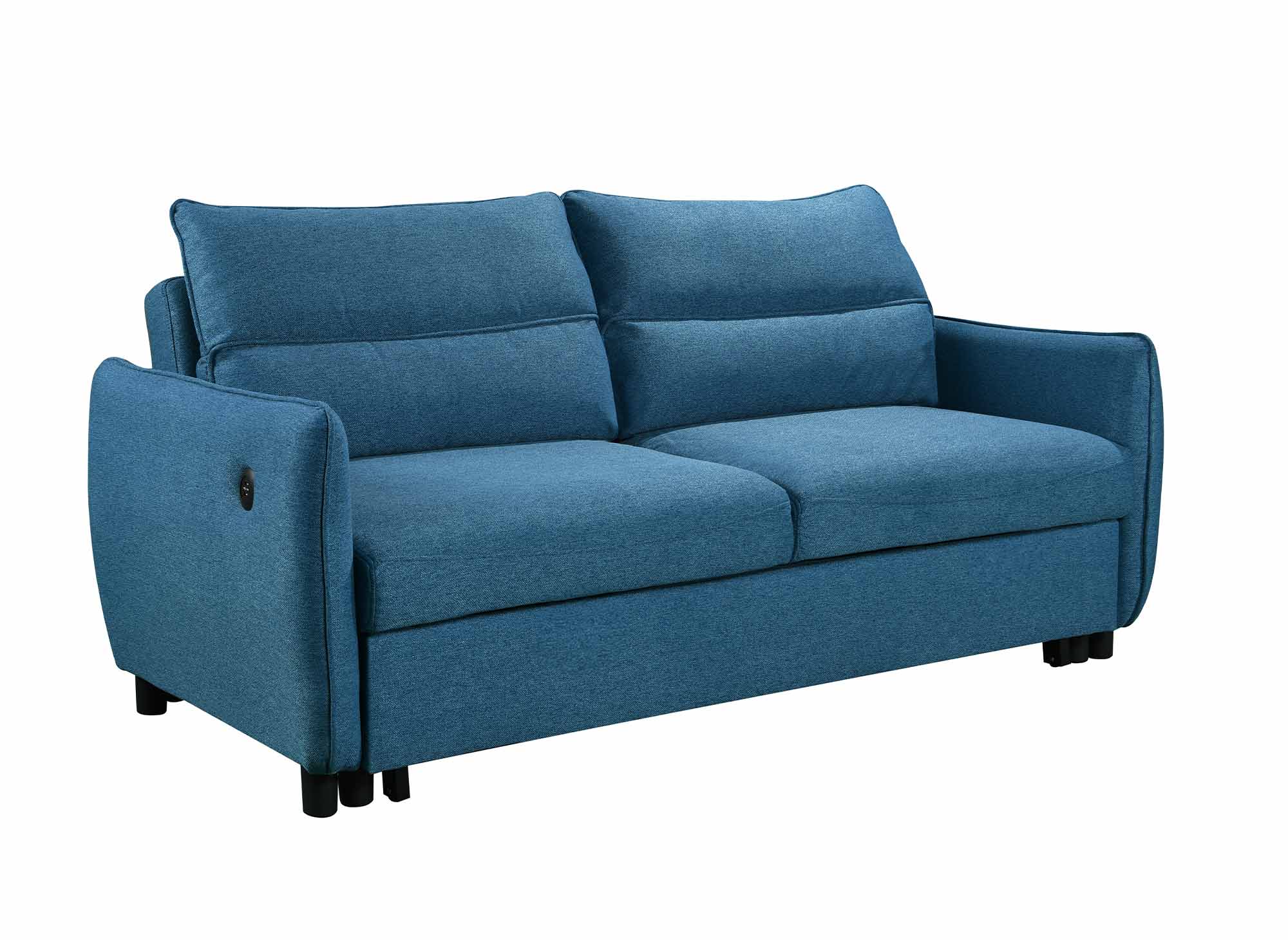 Canapé convertible 3 places en tissu bleu ZADIG