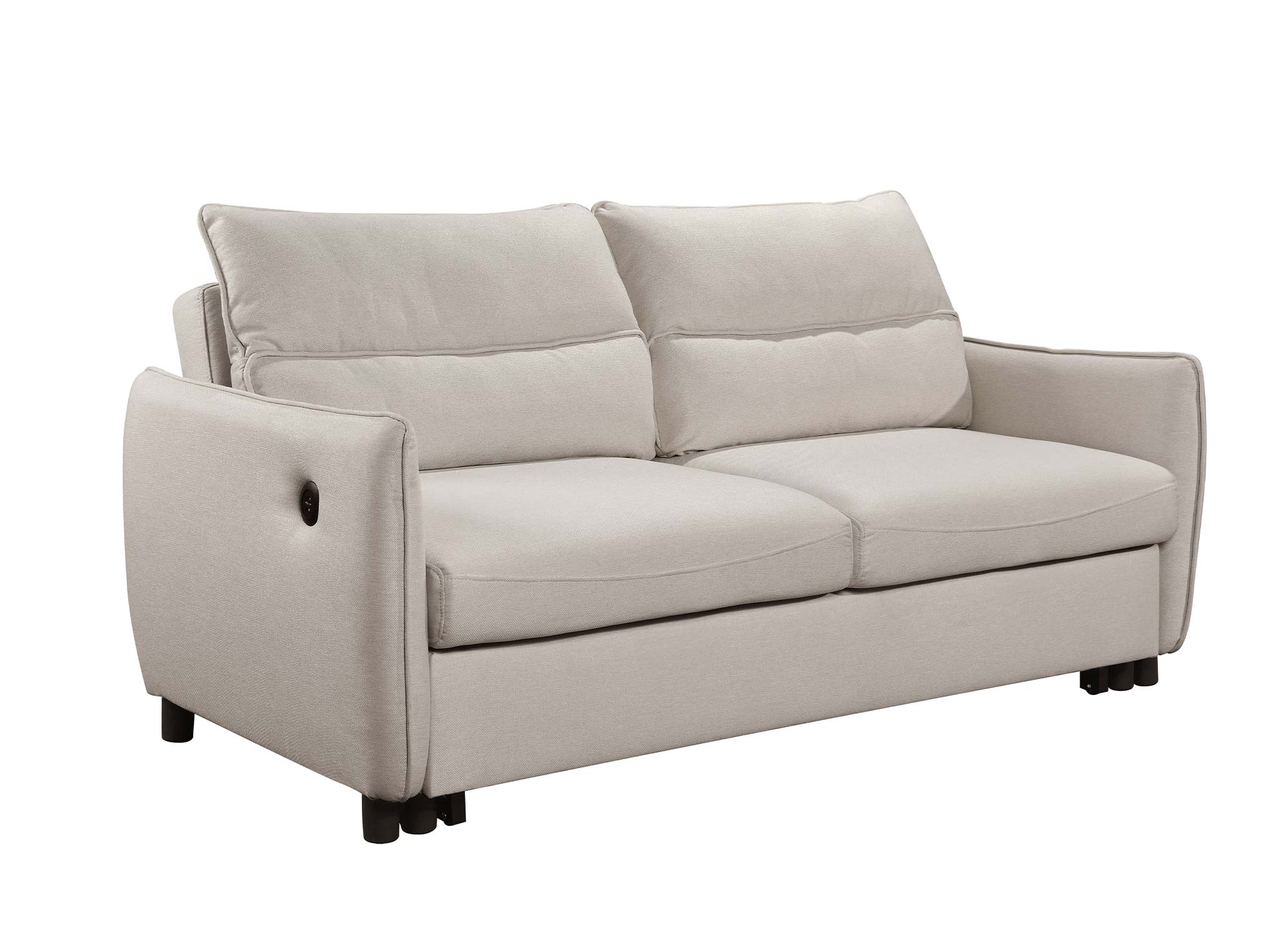 Canapé convertible 3 places en tissu beige ZADIG
