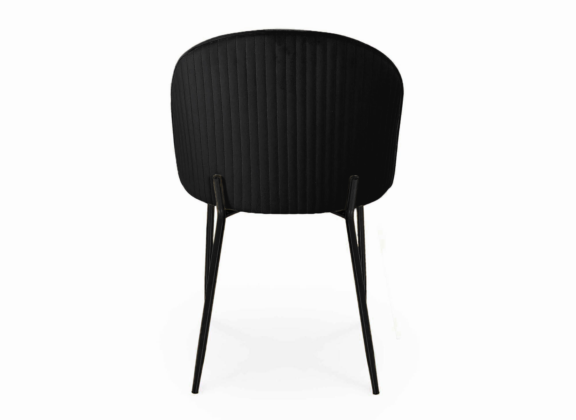Lot de 2 chaises design en velours noir pieds noirs ARABEL