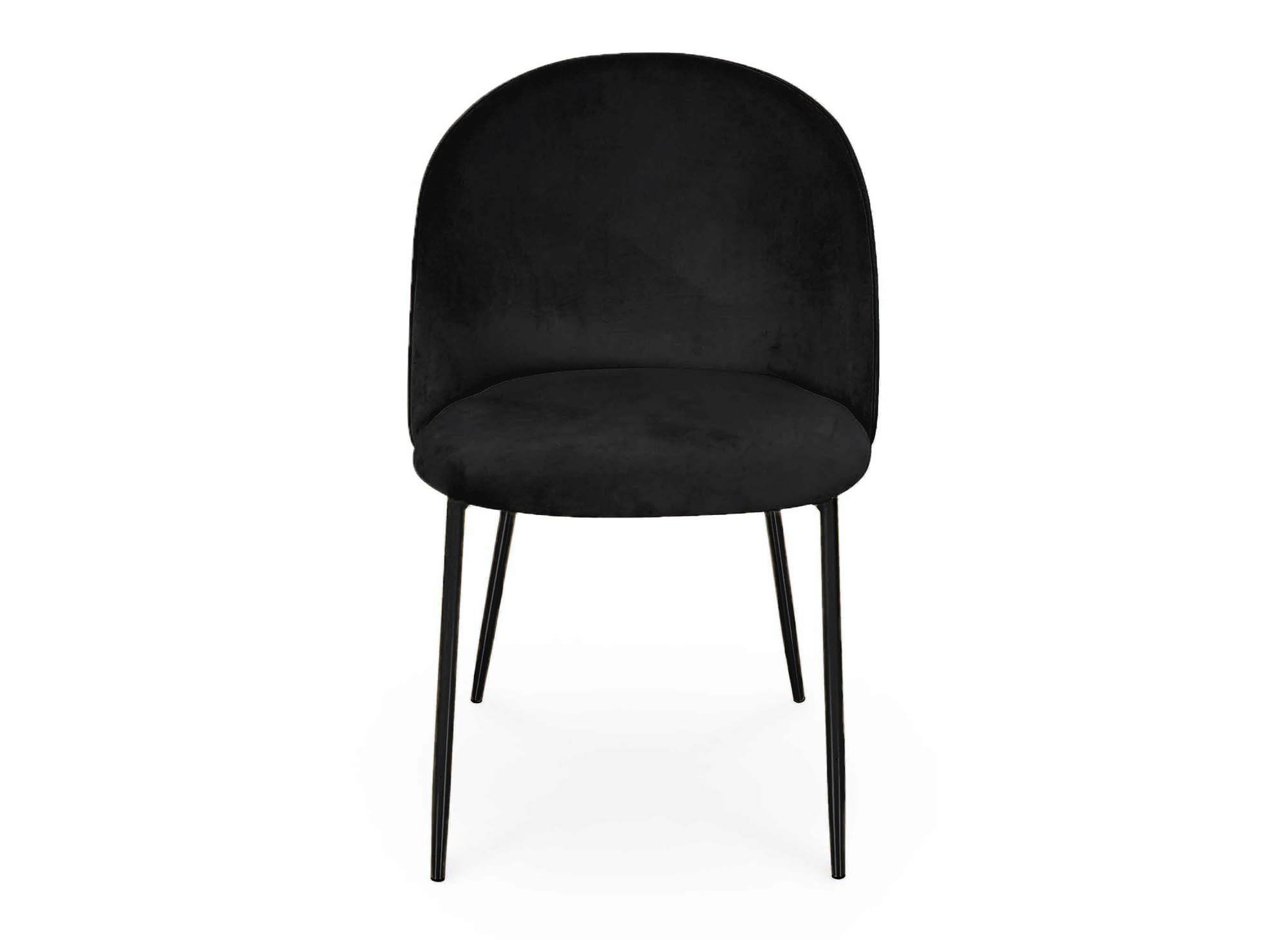 Lot de 2 chaises design en velours noir pieds noirs ARABEL