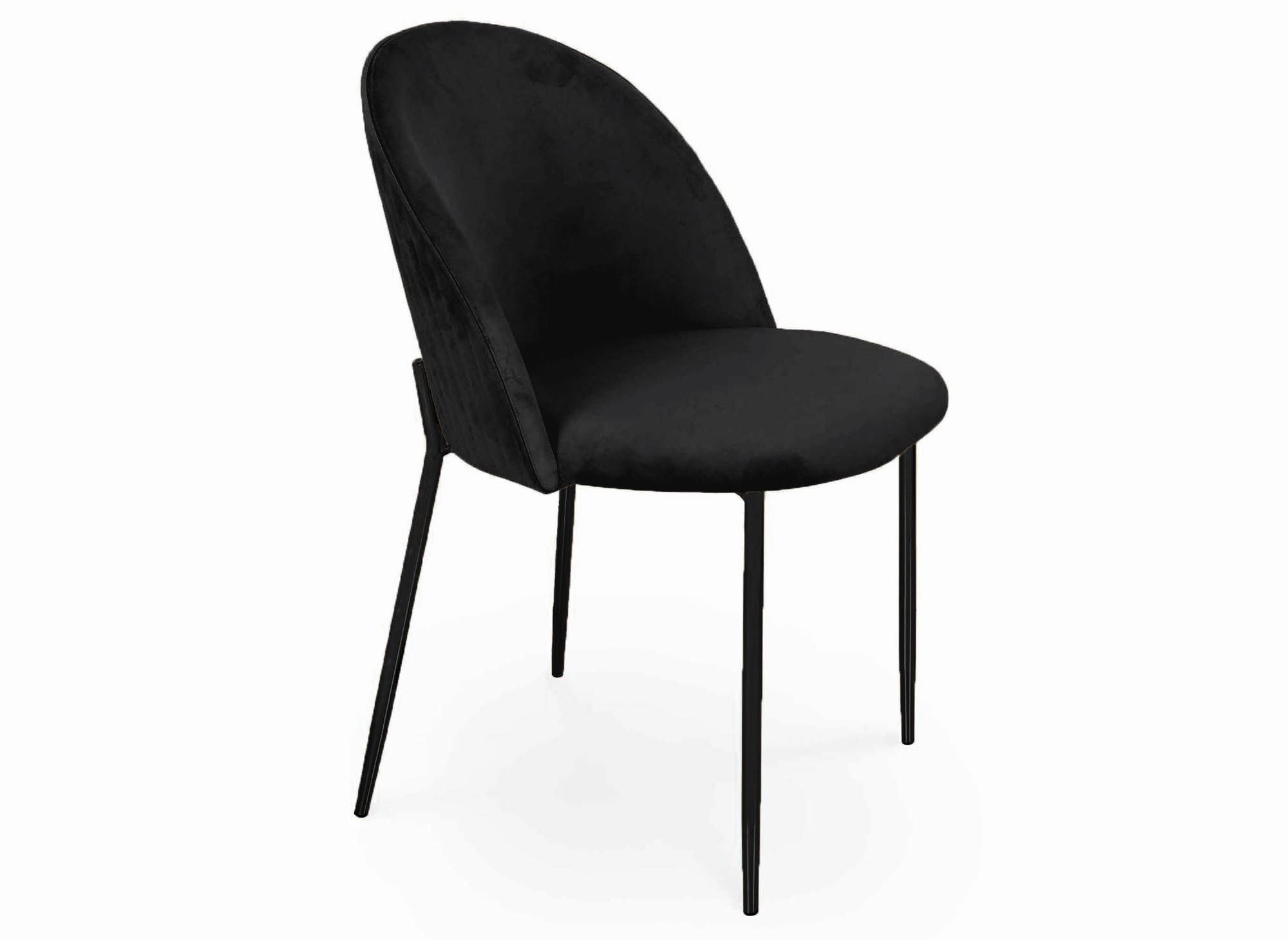 Lot de 2 chaises design en velours noir pieds noirs ARABEL