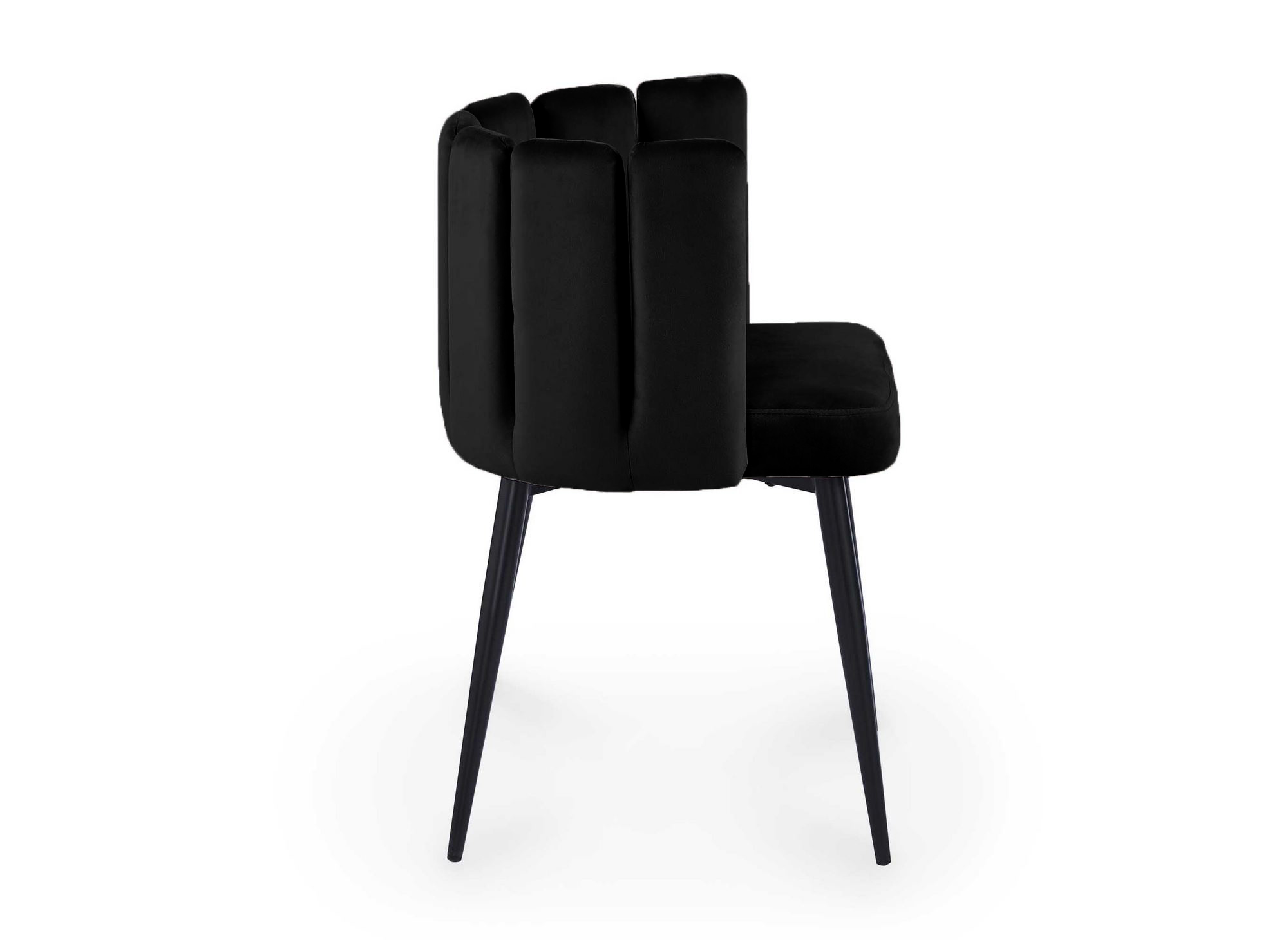 Lot de 2 chaises design en velours noir DEBBY