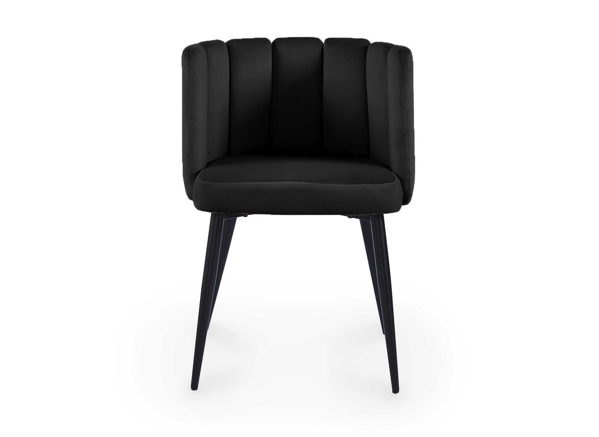 Lot de 2 chaises design en velours noir DEBBY