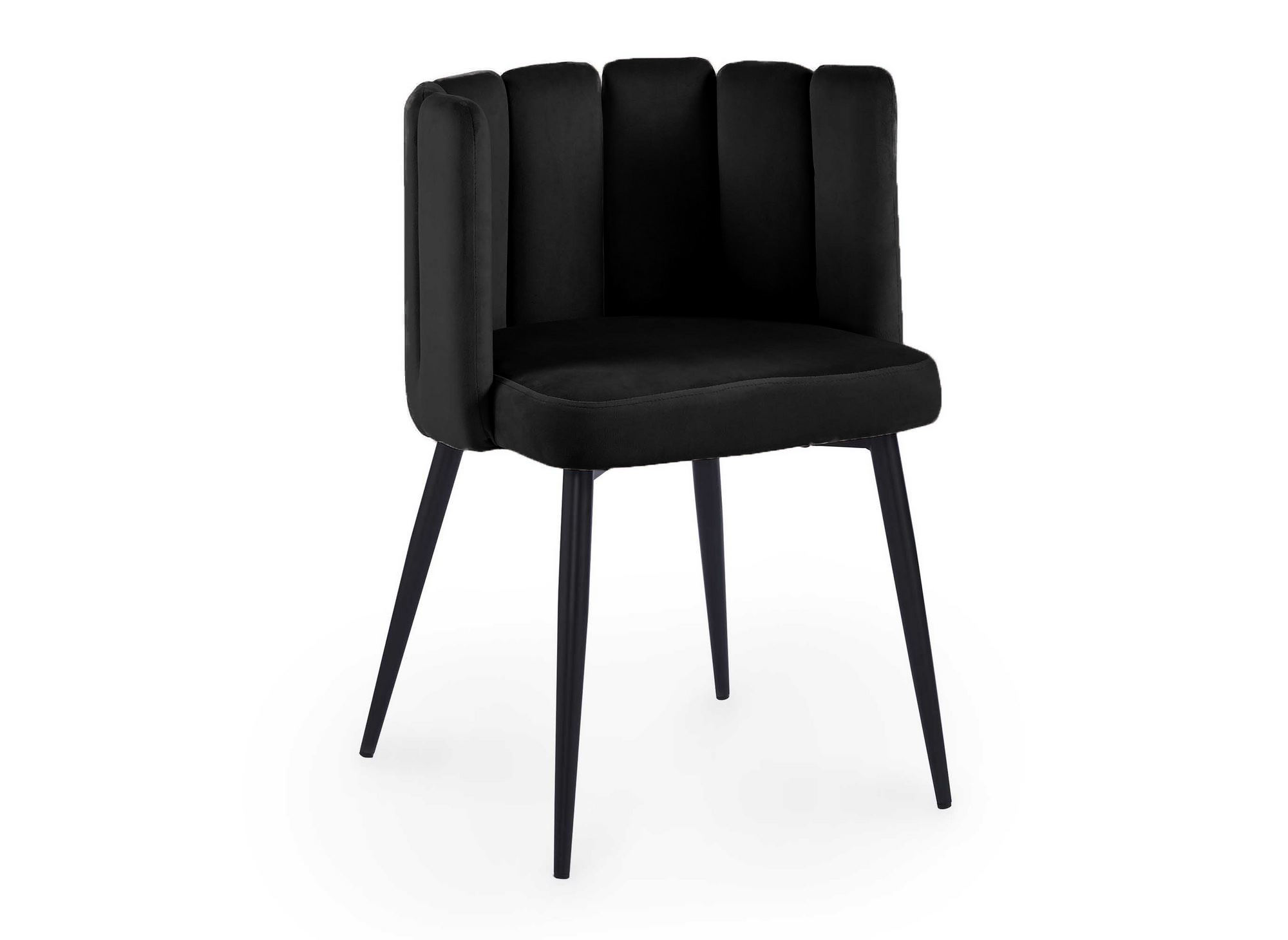 Lot de 2 chaises design en velours noir DEBBY