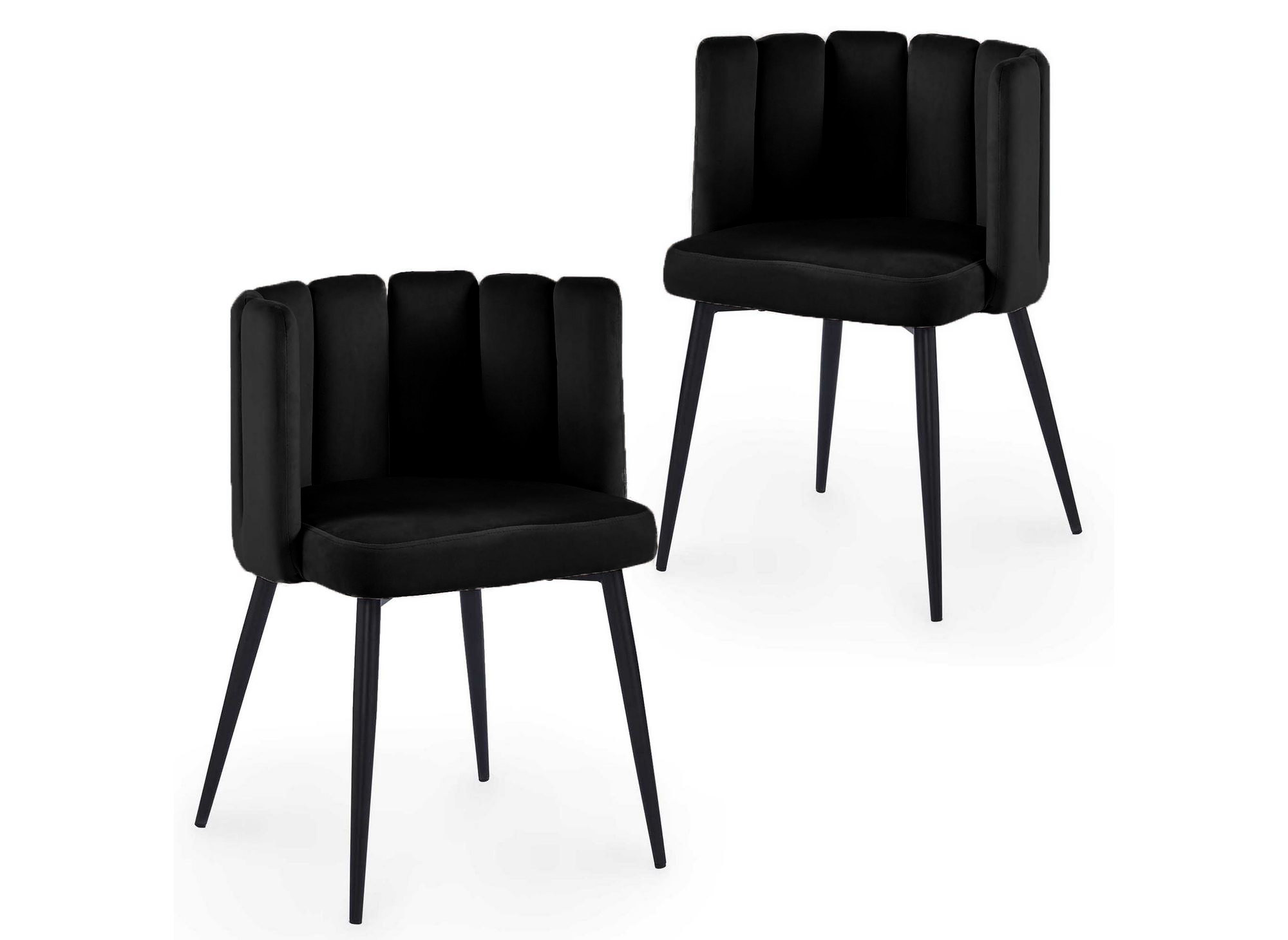 Lot de 2 chaises design en velours noir DEBBY