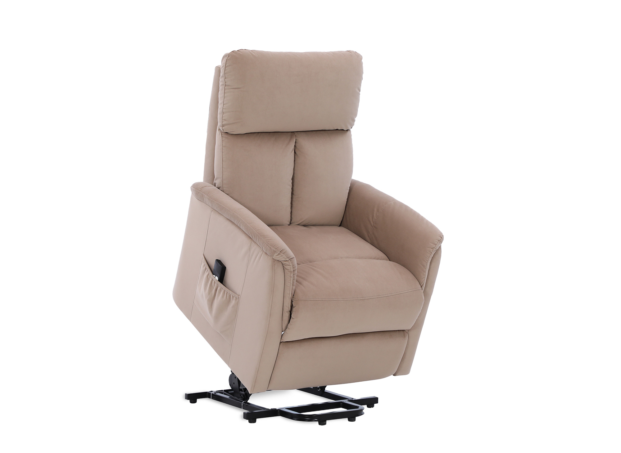 Fauteuil relax électrique et releveur en tissu beige JOHNNY