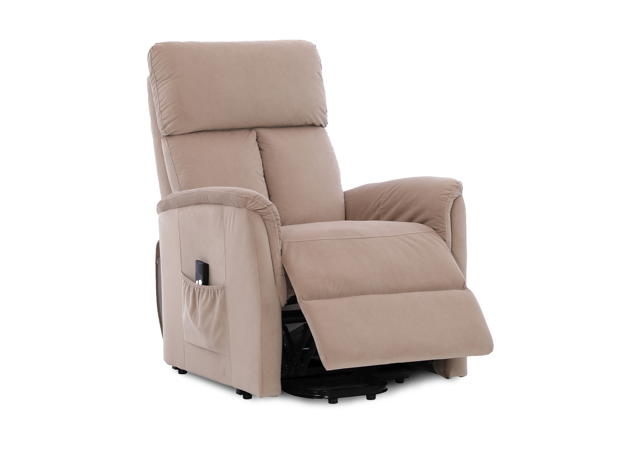 Fauteuil relax électrique et releveur en tissu beige JOHNNY