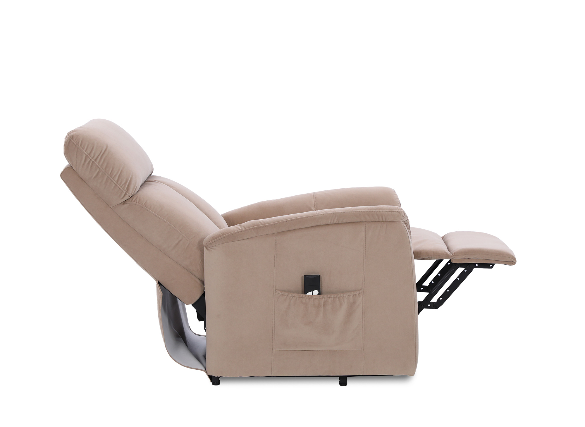 Fauteuil relax électrique et releveur en tissu beige JOHNNY
