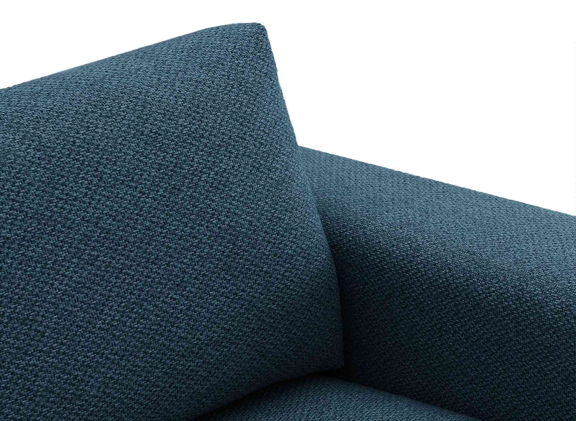 Canapé d'angle avec méridienne en tissu bleu ARNOLD - Angle Droit