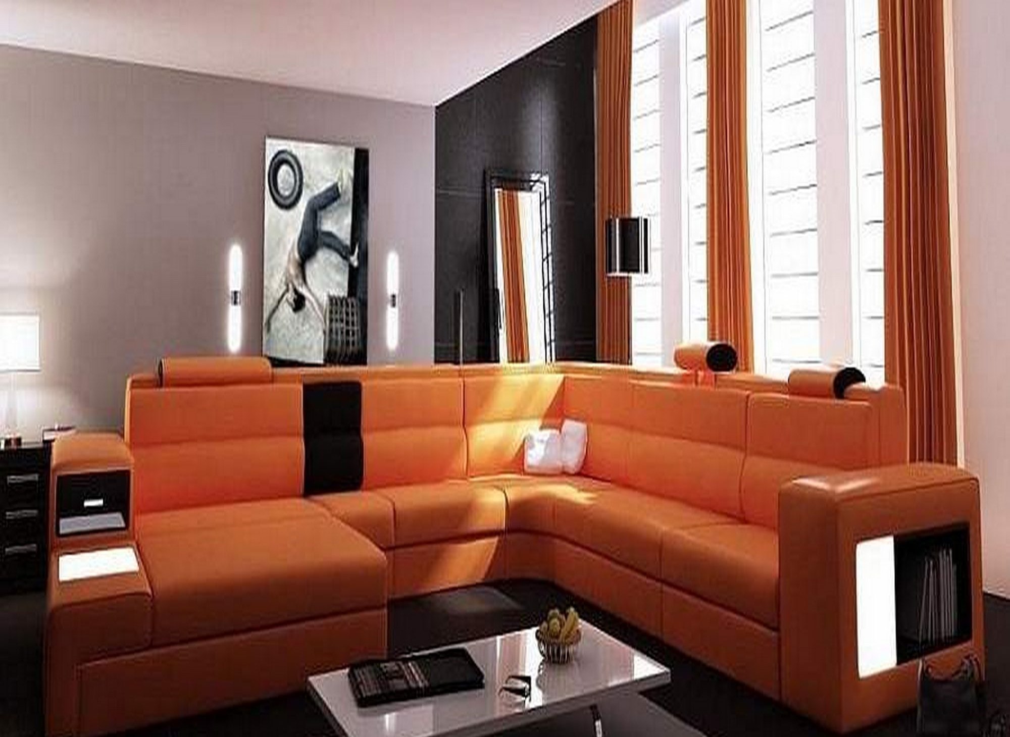DECO IN PARIS - Canape panoramique cuir angle gauche ...