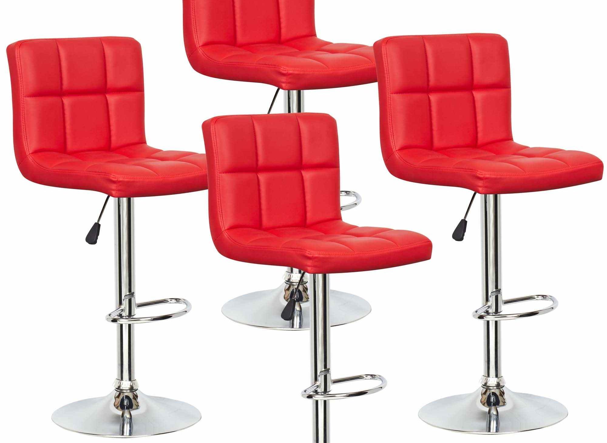 DECO IN PARIS Lot de 4 tabourets de bar rouge scalo tab rouge lot4 scalo