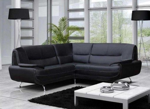 Canapé d'angle design noir MARITA XL