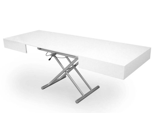 Table basse relevable extensible laquée blanc SMART XXL