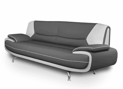 Canapé 3 places design gris et blanc MARITA