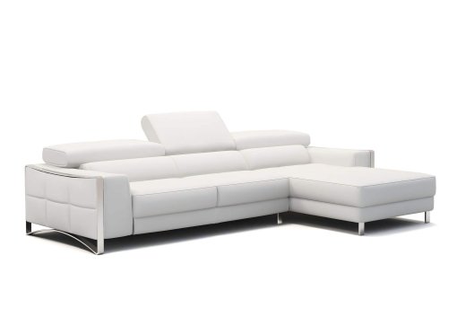 Canapé d'angle design en cuir blanc SHEYLA - Angle Droit