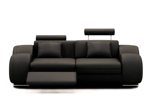 Canapé 2 places design relax OSLO en cuir noir