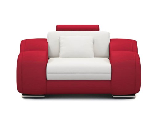 Fauteuil cuir relax design blanc et rouge OSLO