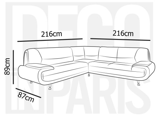 Canapé d'angle design marron et blanc MARITA XL