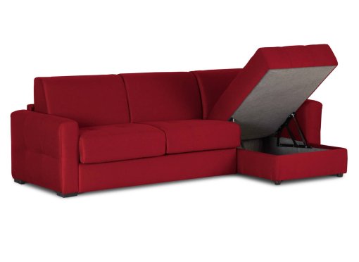 Canapé convertible avec angle réversible rouge ALTEA